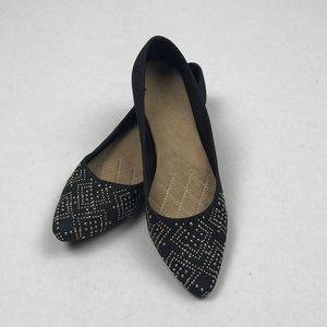 Jaclyn Smith Shoes | Gold Beaded Pointed Toe Flats